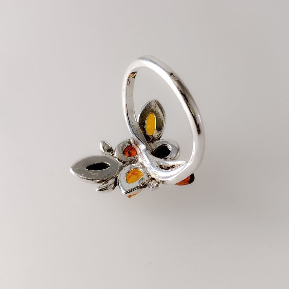 Authentic Multi-Colored Amber Ring - image 5